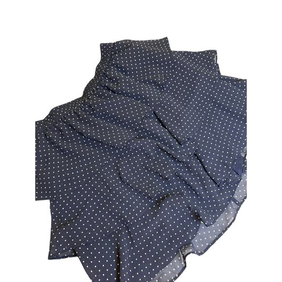 Michael Kors Navy Blue Polka Dot Tiered Ruffle Skirt – Size Small - Picture 4 of 7